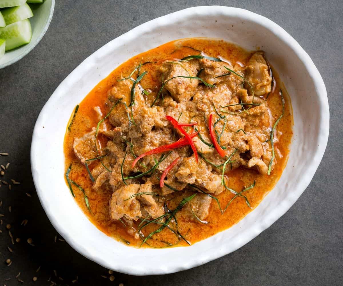 A bowl of panang curry