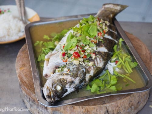 Steamed Fish with Lime Garlic Sauce