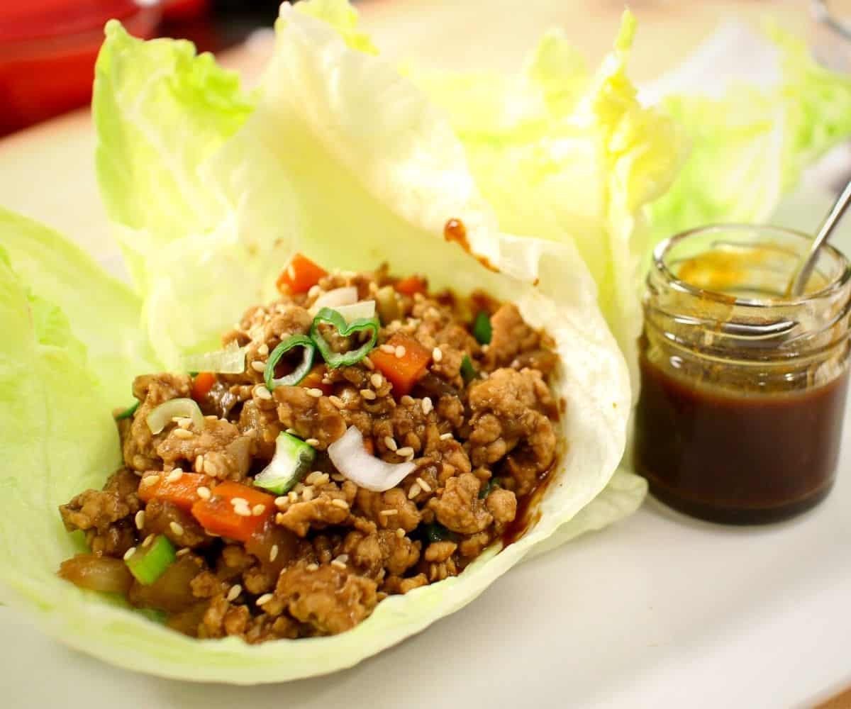 Chinese Minced Chicken In Lettuce Wrap