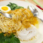 Rice Noodles with Fish Curry Sauce ขนมจีนนำ้ยา