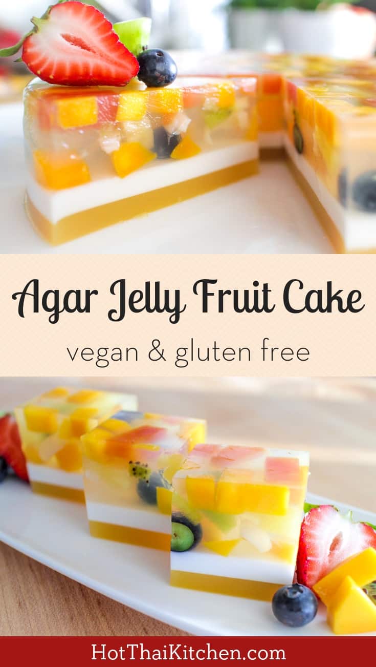 Agar Agar Fruit Jelly Cake Recipe Video Tutorial เค กว นผลไม