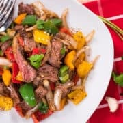 Black pepper beef stir-fry