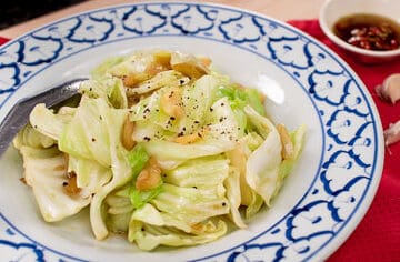 Cabbage & Fish Sauce Side Dish กะหล่ำปลีผัดนำ้ปลา