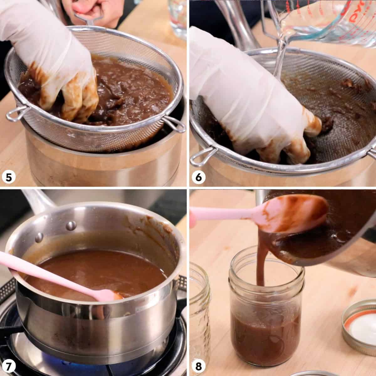 Process shots for making tamarind paste steps 5-8