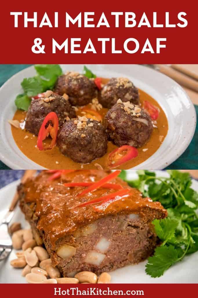 Thai massaman curry adds fabulous flavours to your meatloaf and meatballs. It's an easy way to change up the classics! #thaifusion #thairecipe #thaicurry