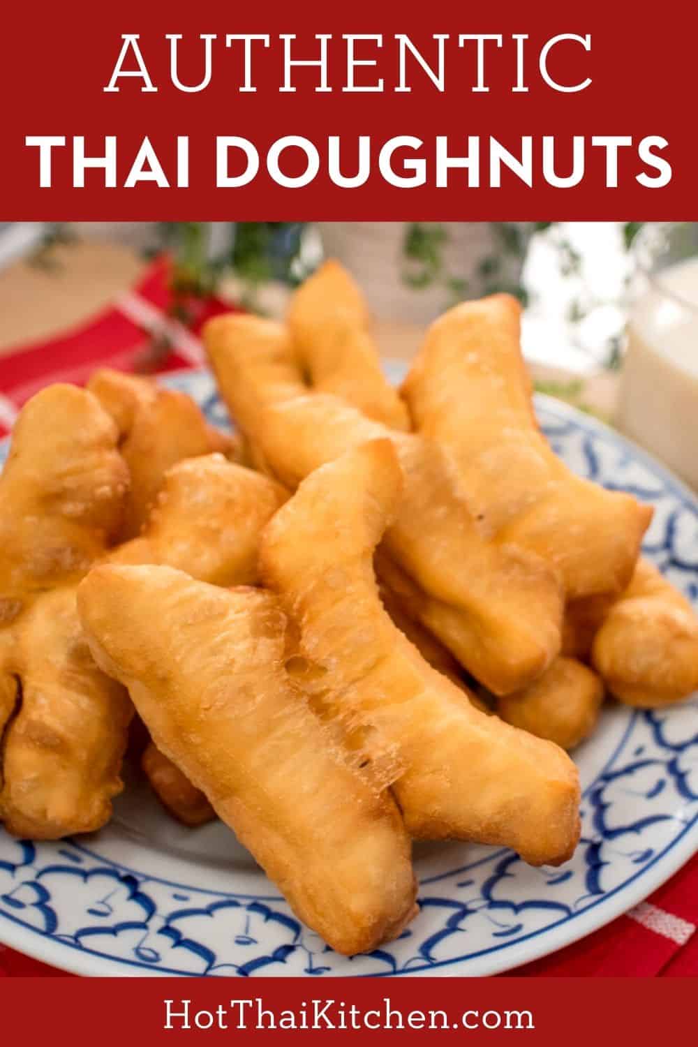 The ultimate Thai breakfast experience. This simple recipe is authentic and uses a key ingredient that yields the best, crispy, airy pa tong go, just like in Thailand! #thaifood #streetfood #chinesedoughnuts