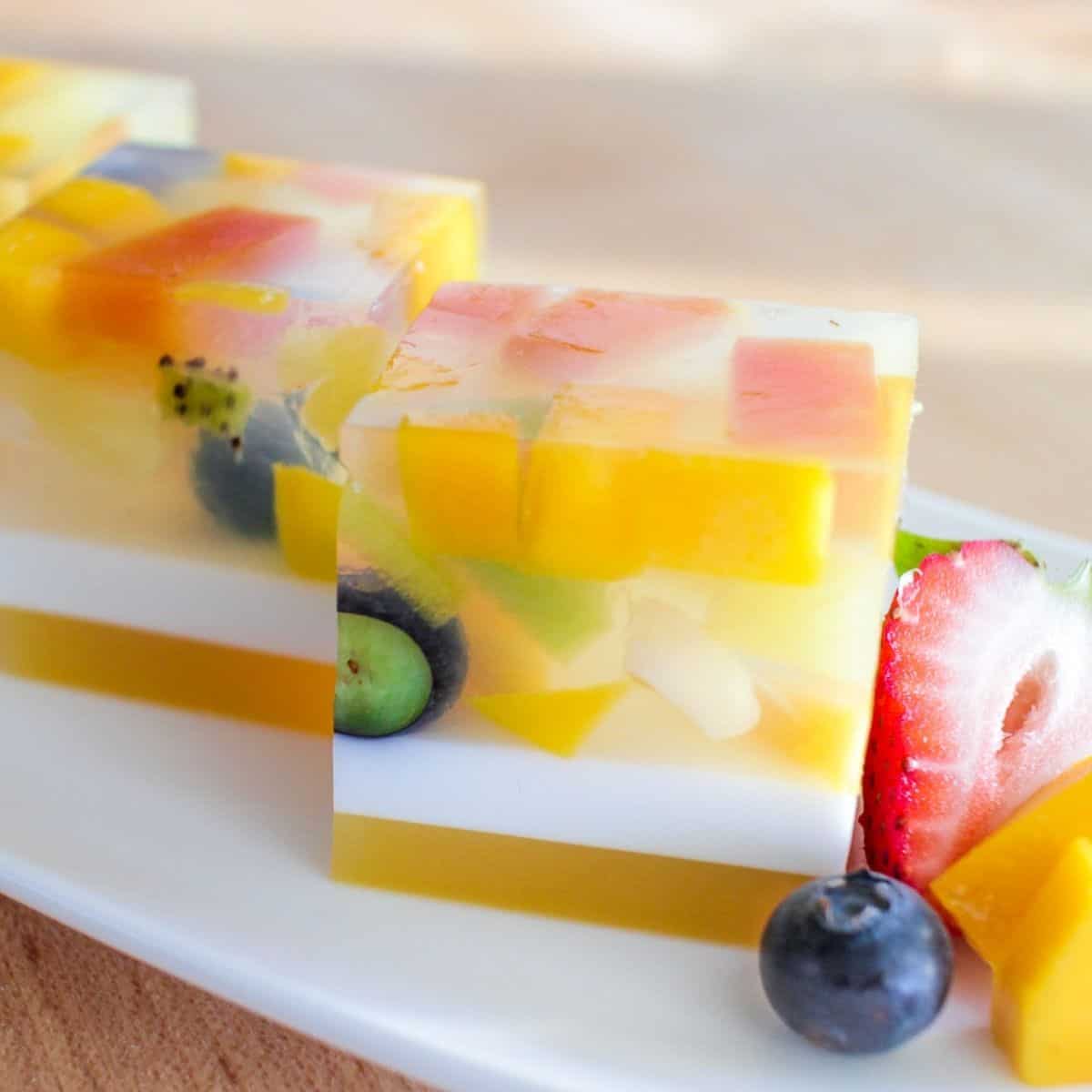 Agar Agar Fruit Jelly Cake Recipe Video Tutorial เค กว นผลไม