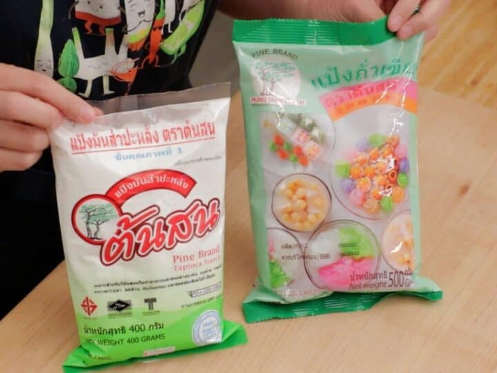 a bag of mung bean starch and tapioca starch