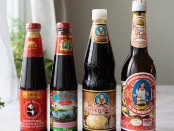 four bottles of oyster sauce