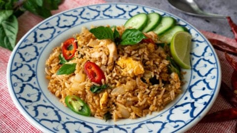 3 Chili Fried Rice with Thai Basil