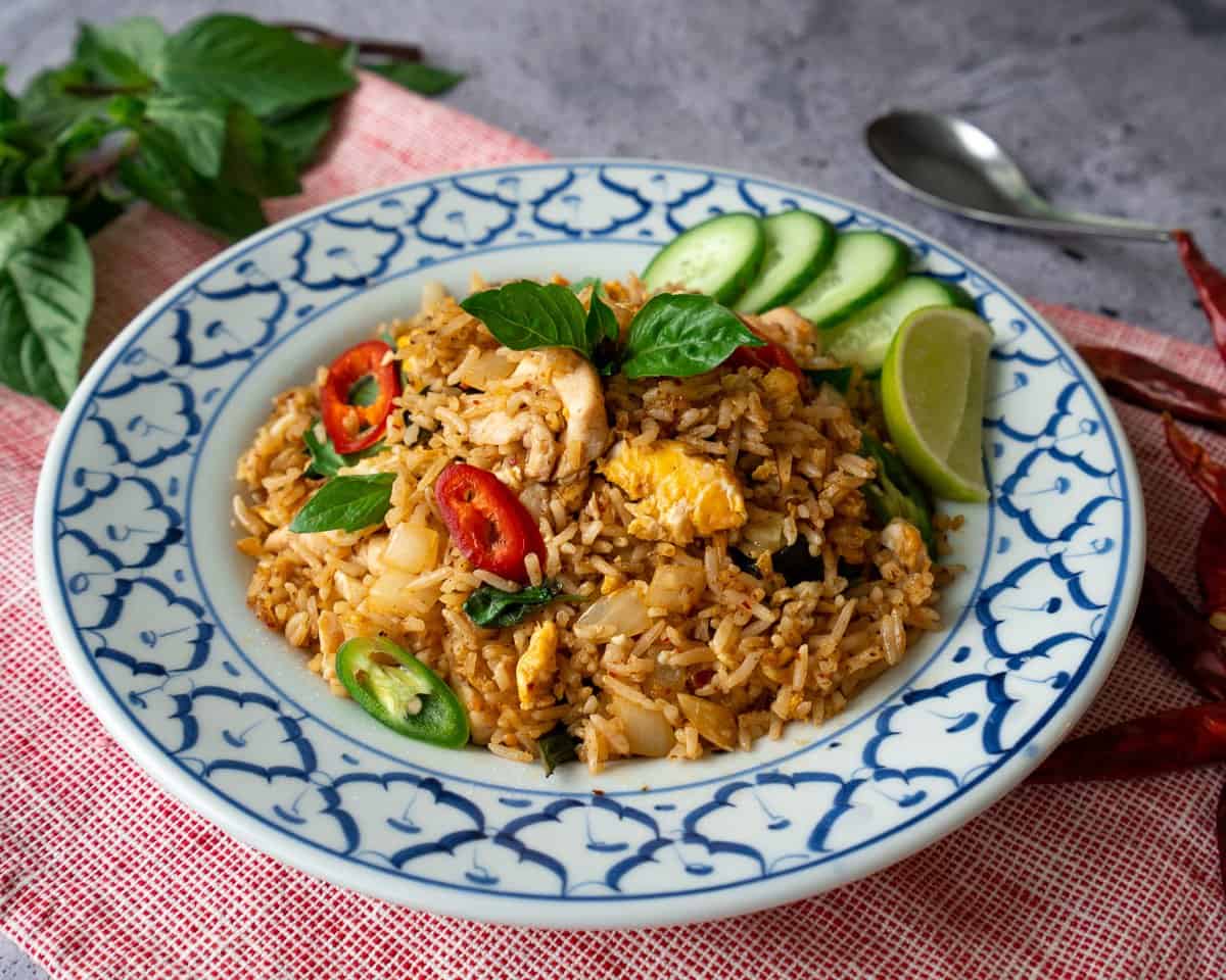 3 Chili Fried Rice with Thai Basil