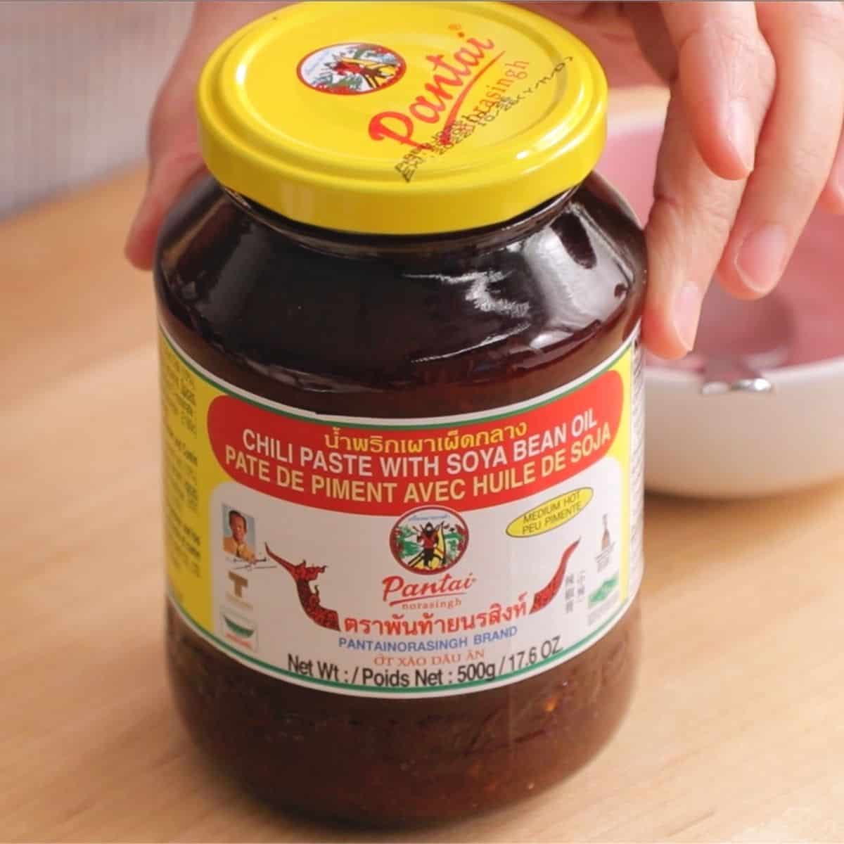 a jar of Thai chili paste - pantai brand