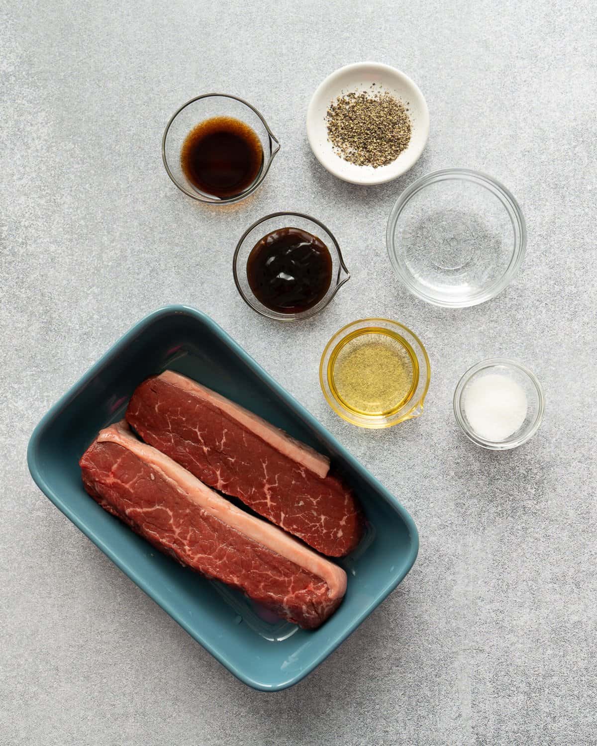 Ingredients for steak marinade