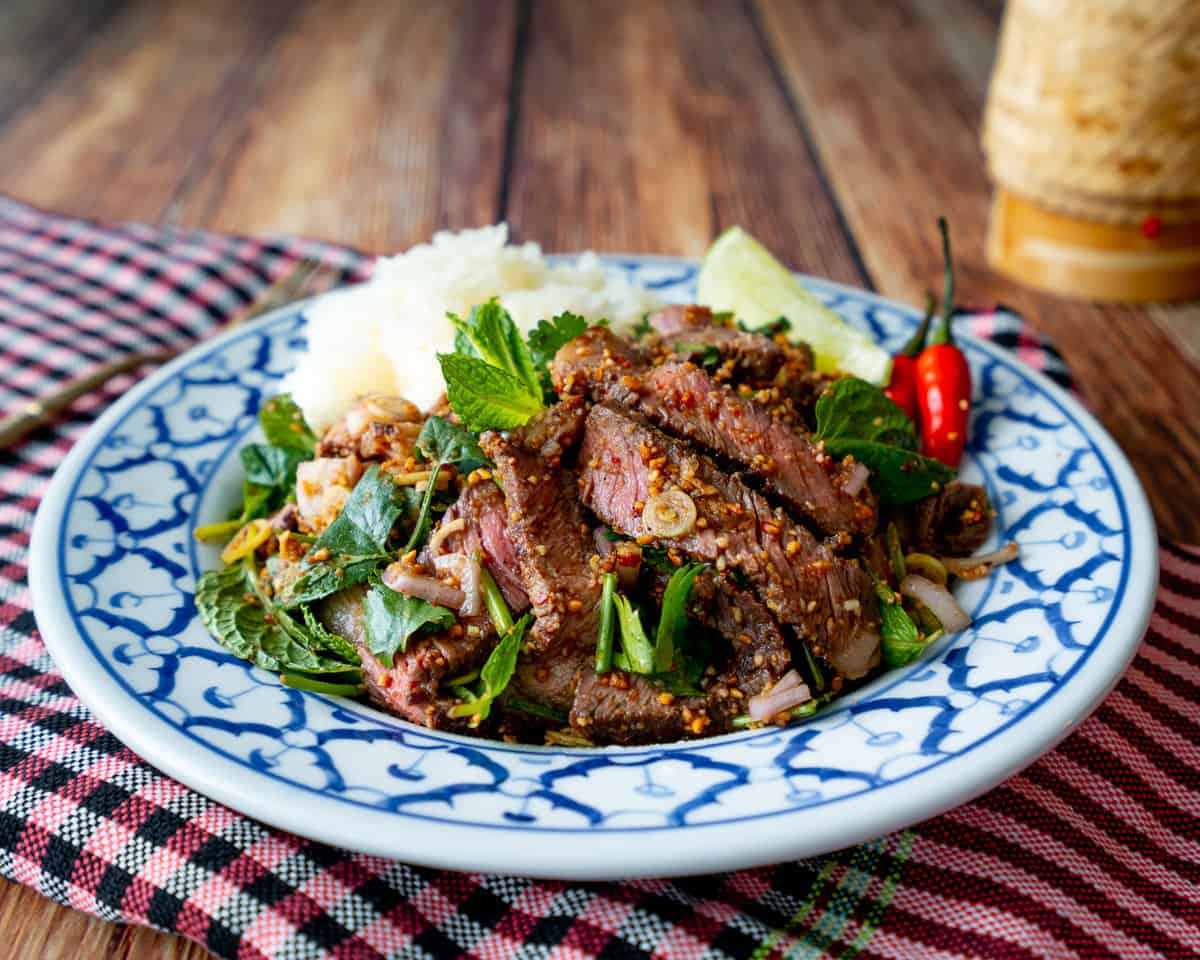 Thai-Style Marinated Flank Steak and Herb Salad Recipe