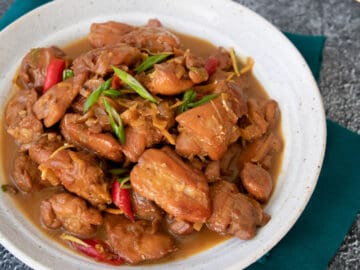 Vietnamese Caramel chicken on a plate