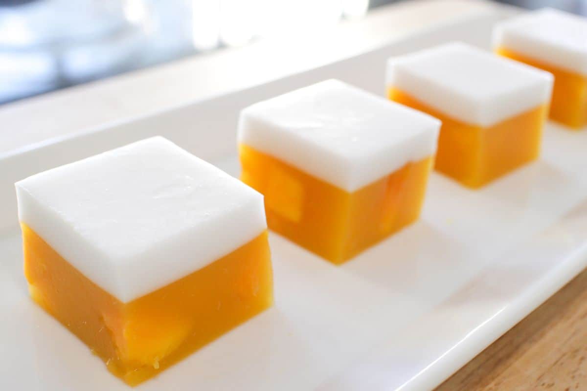 Mango Coconut Agar Agar Jelly - Recipe & Video Tutorial