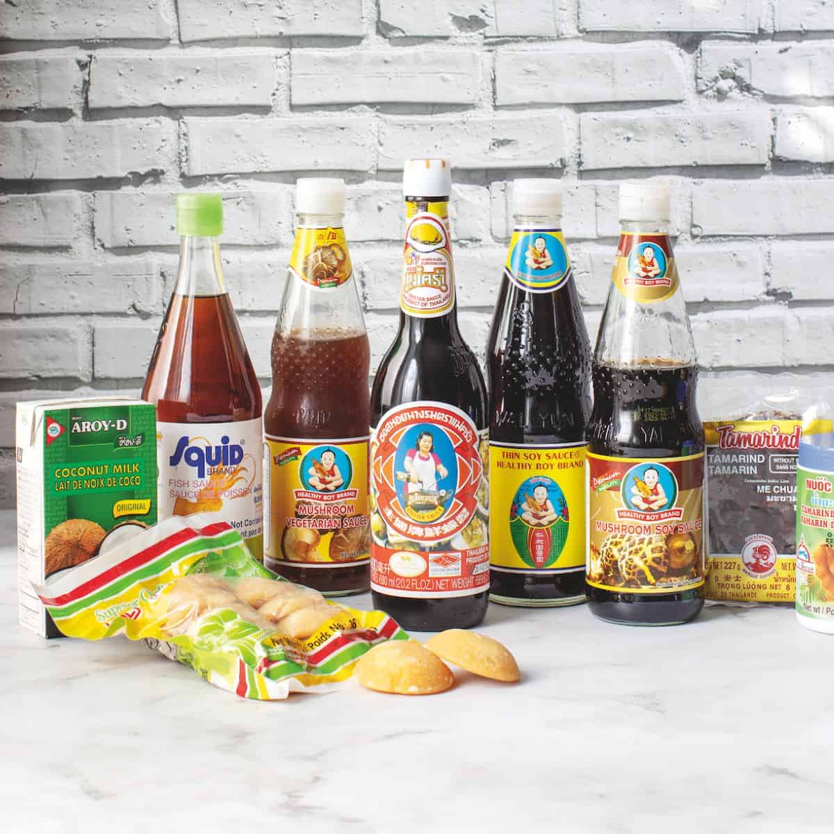 a group of Thai ingredients