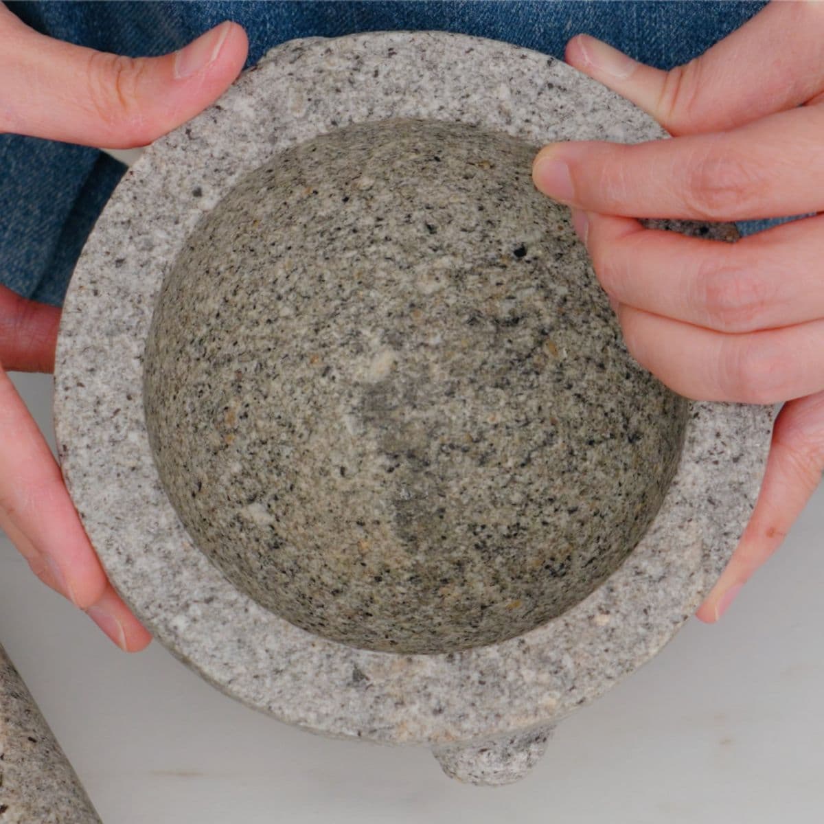 Granite Mortar and Pestle Handcrafted in Thailand 