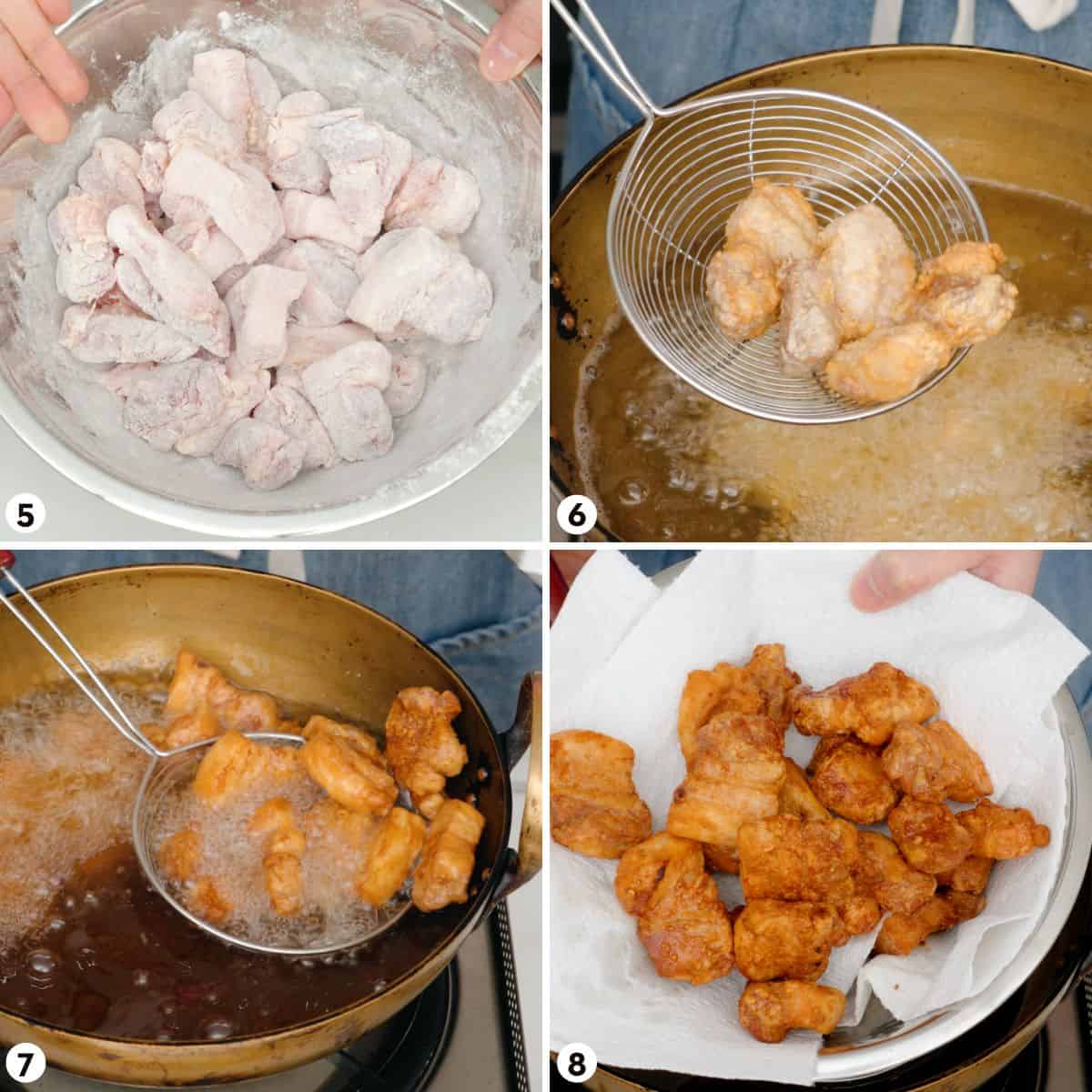 Process shots for making Thai crispy pork belly steps 5-8
