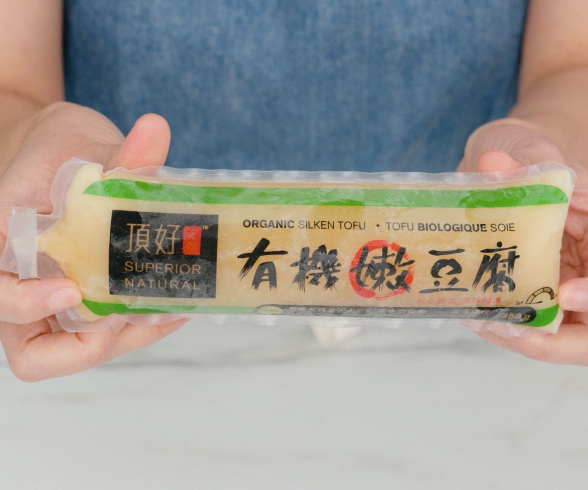 a tube of frozen silken tofu