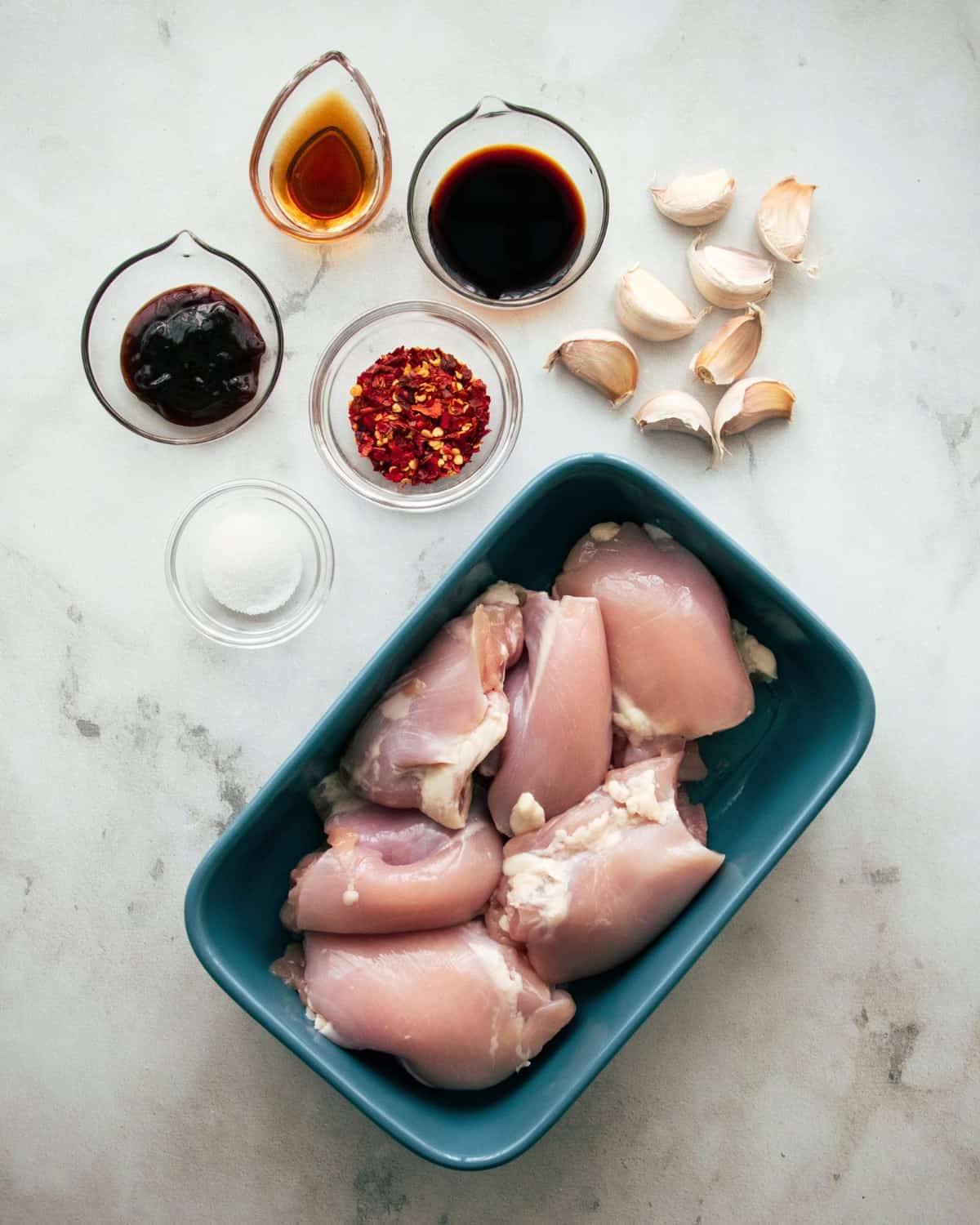 Ingredients for chili garlic chicken