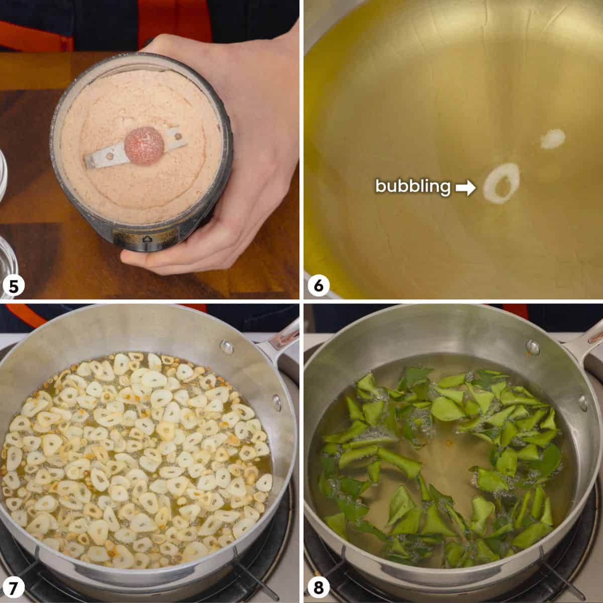 process shot for making Thai herb nuts steps 5-8