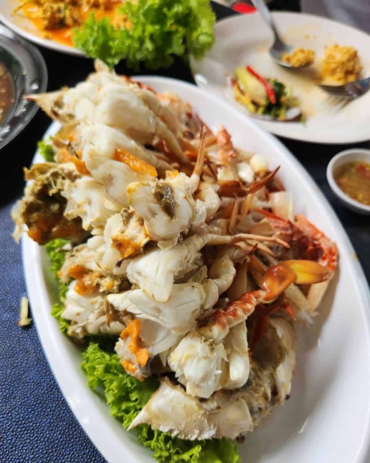 a plate of crab legs